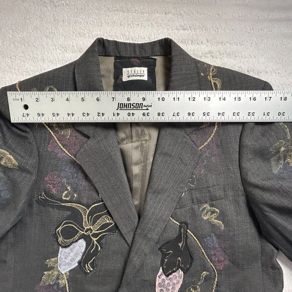Vintage Staley Gretzinger Womens Floral Embroidered Art to Wear Blazer Black - Picture 8 of 12
